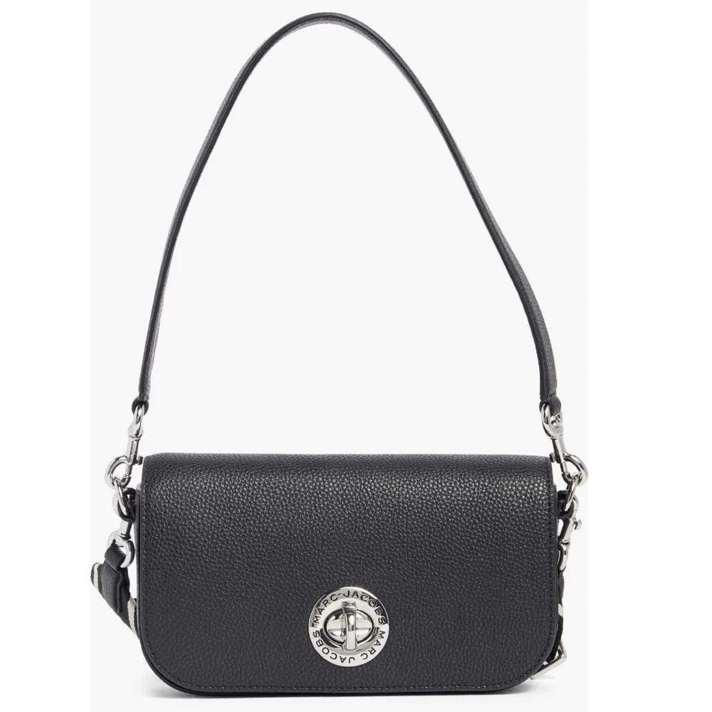 Marc Jacobs, Black Leather Signet Turnlock crossbody/Shoulder Bag - Picture 3 of 11